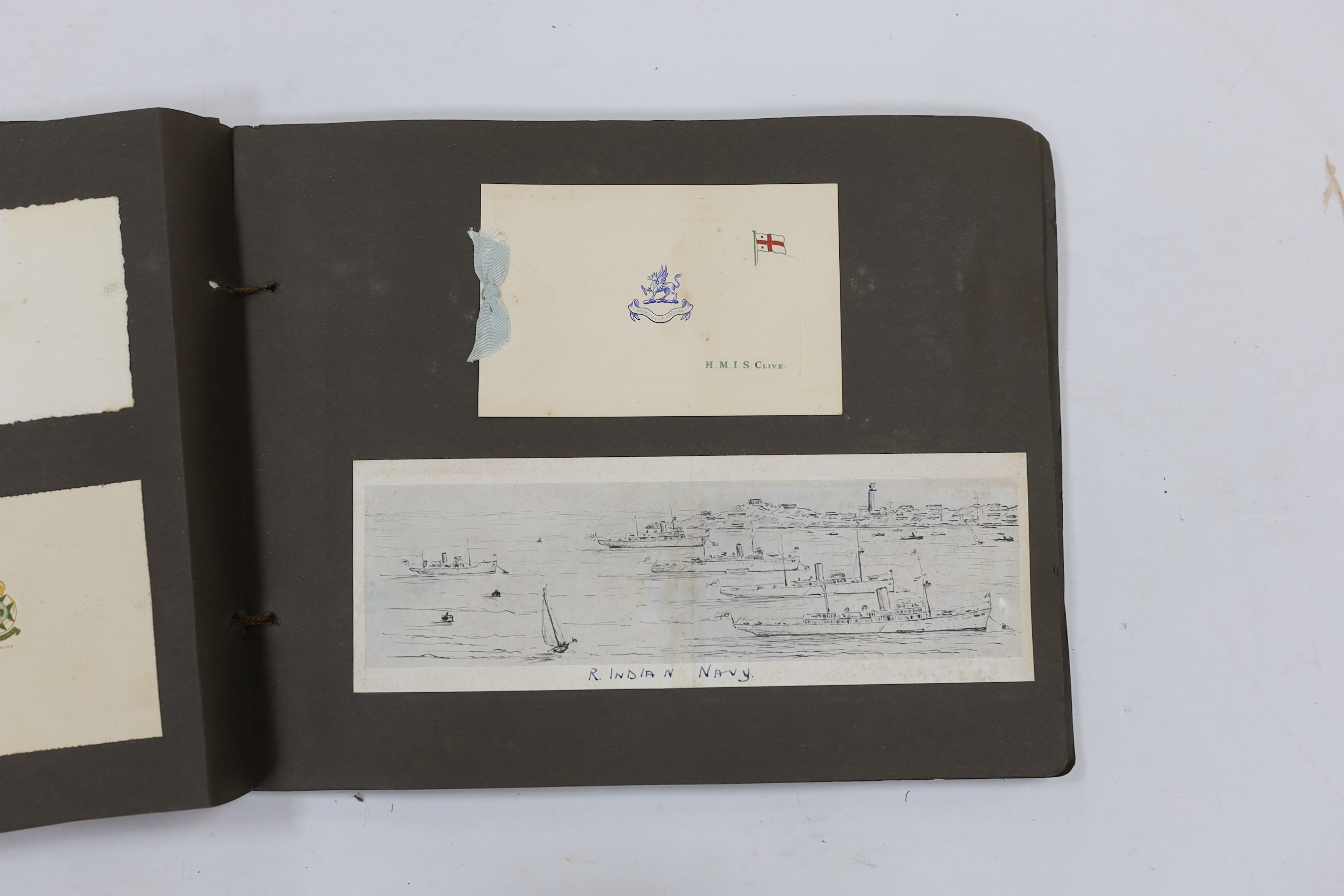 A 1930s archive of photos, invitations, postcards, etc. relating to Indian military regiments including; the 8th Punjab Reg., the 1st Bombay Grenadiers, the 2nd Sikhs, the Royal Indian Navy, Army Headquarters India, etc,